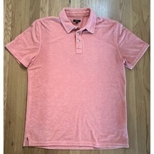 Rails RHEN Terry Polo Shirt Men's M Dragon Fruit Peach Short Sleeve